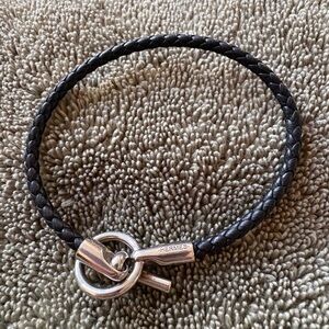 Hermès Silver and Black letter bracelet